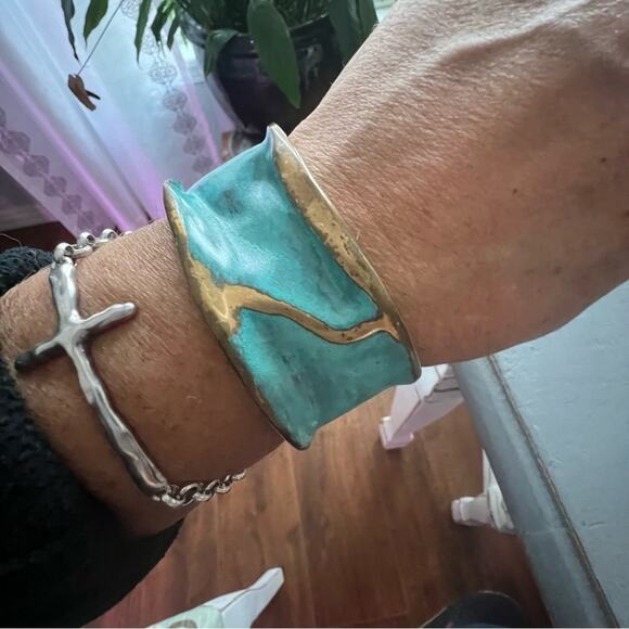 LAZARO GUTIERREZ solid Brass Cuff Bracelet - Picture 2 of 11